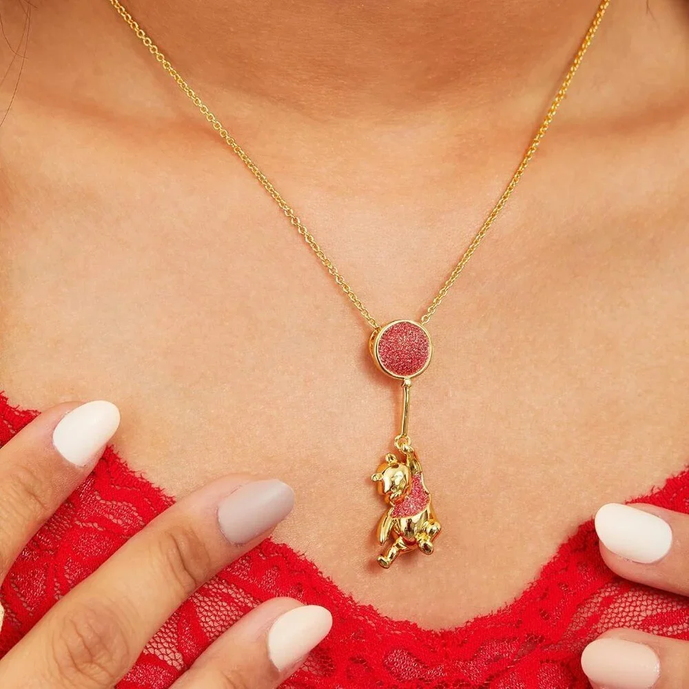 Winnie The Pooh Necklace Gold Flash-Plated 18